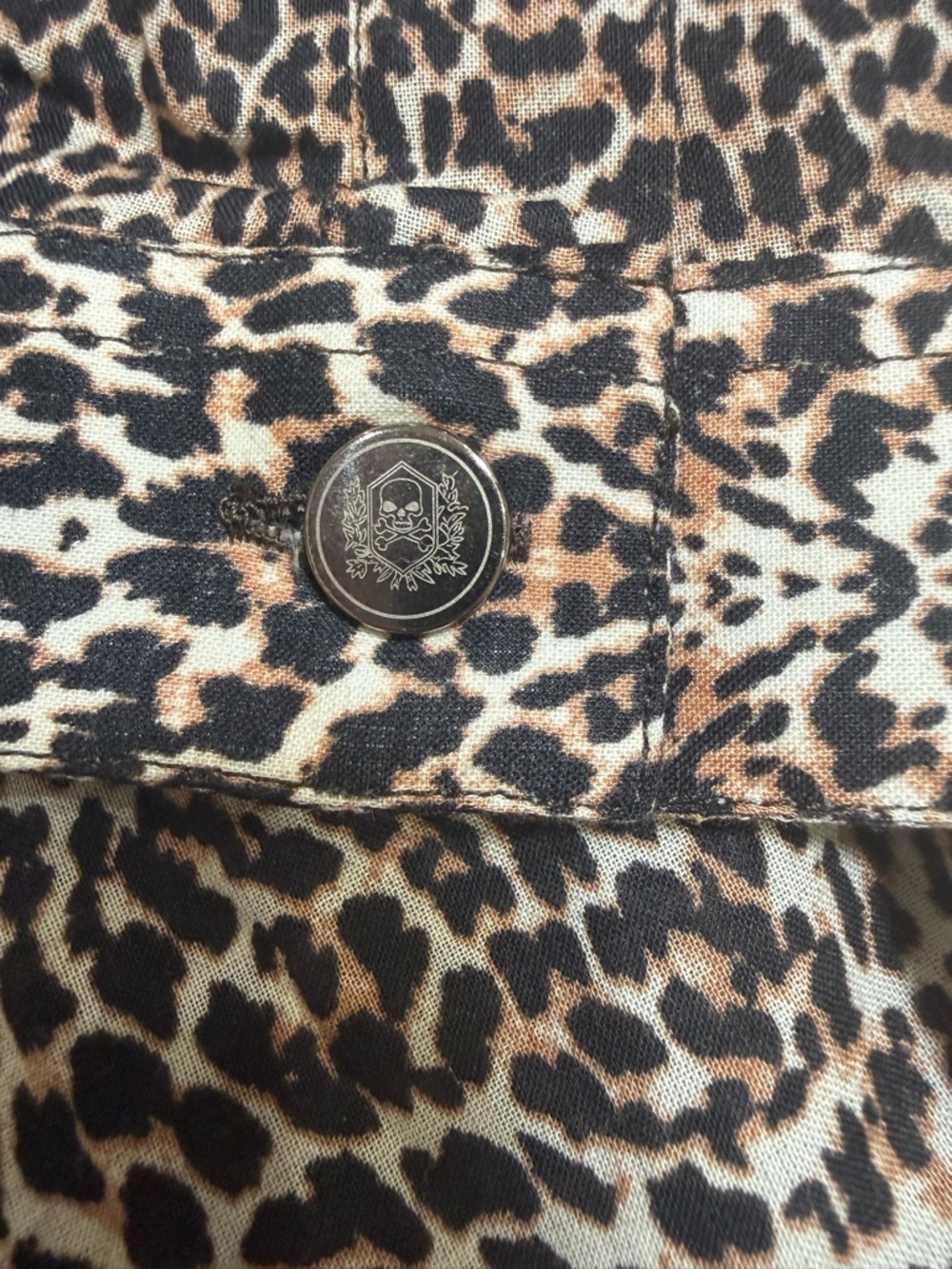 The Kooples Brown and Black Leopard-Print Button-Down Shirt - Picture 6 of 6